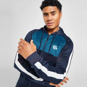 Nouvel arrivage de survêtements de course décontractés pour hommes coupe régulière ensemble respirant personnalisé deux pièces col à capuche léger cordon de serrage - Product Image 6