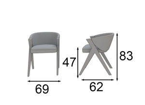 เก้าอี้ห้องนั่งเล่น/รับประทานอาหารร่วมสมัยระดับไฮเอนด์พร้อมขาไม้เคลือบสำหรับบ้านอพาร์ทเมนต์วิลล่าหรือการออกแบบเฟอร์นิเจอร์โรงแรม - Product Image 2
