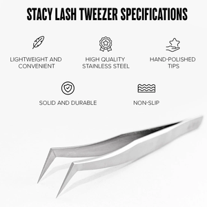Stainless Steel STL-5 Eyelash Tweezers by for Stacy Lash Essential Eyelash Supplies for Extensions - Product Image 2