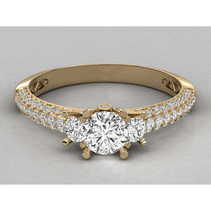 Anillo Brillante de Diamante Cultivado en Laboratorio de Oro de 9K para Mujer - Product Image 1