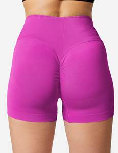 Short de yoga sans couture taille haute pour femme Leggings d'entraînement à motif solide Spandex recyclé/Nylon Gym Fitness Activewear - Product Image 5