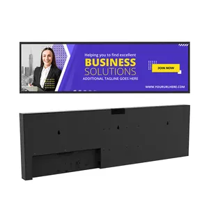 Cheap Price 37" Stretched Bar LCD Display Wall Mount Advertising Shelf Monitor Long Strip LCD With Touch Screen