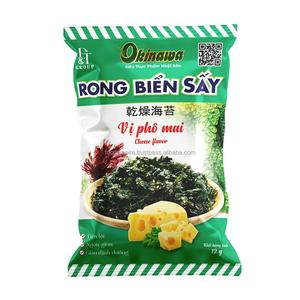 Snack croustillant aromatisé au saumon d'Okinawa biologique aux algues 100% sac de 12g de haute qualité naturel du Vietnam - Product Image 6
