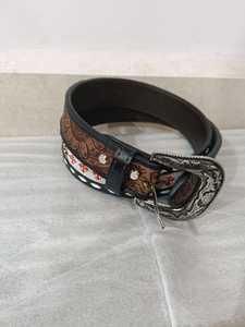 Premium unisexe Western hommes mode ceinture Floral outillage clouté perlé conception SS boucles Durable Premium cuir-personnalisé chaud - Product Image 4