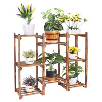 Triangle Forme Fleur Rack Étagère De Rangement Moderne Intérieur Maison Du Sol Au Plafond Salon Conception Simple En Bois Pot De Fleur Rack