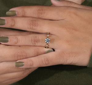 Anillo de Oro Amarillo de 14K con Diamante Cultivado en Laboratorio, Certificado IGI, 1.13 CT, Corte Redondo, VVS2 F, Joyería de Compromiso de Lujo - Product Image 6