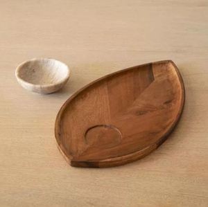 Plateau de conception de feuilles en bois Offre Spéciale avec accessoires de cadeau de vaisselle de restaurant de bol au coût le plus bas - Product Image 4