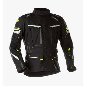 Chaqueta de Motociclista Negra Maxx para Hombre, Chaqueta de Carreras de Cordura con Capucha, Decoración Bordada, Material de Tela de Lana - Product Image 4