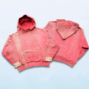 Dernière conception de sweat à capuche streetwear personnalisé sans ficelle polaire vierge vintage double couche lavage à l'acide soleil délavé sweats à capuche en détresse - Product Image 3