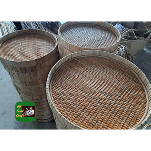 BANDEJA DE RATÁN DE BAMBÚ DE ESTILO NATURAL HECHA A MANO DECORACIÓN DEL HOGAR BANDEJA REDONDA PARA FRUTAS COMIDA TÉ Y MESA - Product Image 4