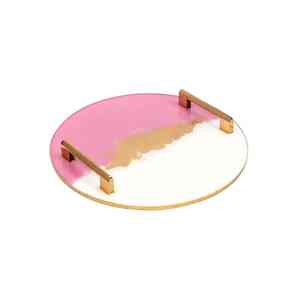 Bandeja de servicio artesanal de resina 3D con bandeja de acero para servir alimentos para fiestas y bodas reales - Product Image 2