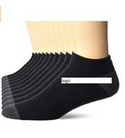 Chaussettes habillées basses en coton rembourrées pour hommes, lot de 10, anti-bactériennes, séchage rapide, automne, importées, lavables en machine, Bangladesh