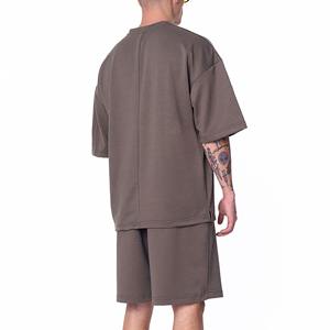 Vêtements décontractés 2 pièces 100% coton de haute qualité T-shirt et short oversize Ensembles courts avec logo imprimé personnalisé pour hommes - Product Image 6