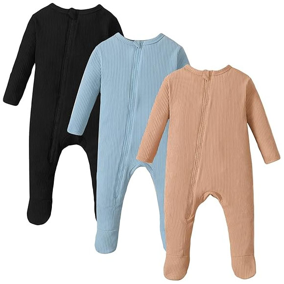 Mitten Cuffs Baby Boy Zipper Pajamas Newborn Baby Clothes