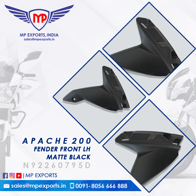 FRENTE IZQUIERDO MATTE BLACK para TVS Apache RTR 200 - Repuesto