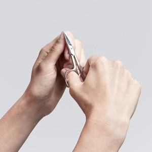 Tijeras para cutículas, hoja afilada de 3,7 pulgadas, tijeras rusas para cortar uñas, empujadores de manicura de acero inoxidable, embalaje y logotipo ecológicos - Product Image 6