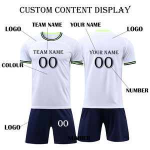 ชุดทีมฟุตบอลผู้ใหญ่ เสื้อเจอร์ซีย์โพลีเอสเตอร์แห้งเร็ว ระบายอากาศ กางเกงขาสั้น ชุดฝึกซ้อมฟุตบอล รับสั่งทำพิเศษ พิมพ์ลายตามต้องการ รับผลิตแบบ OEM ODM ขายส่ง - Product Image 5