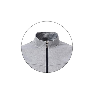 Ensemble de survêtement unisexe personnalisé en polyester/coton respirant et coupe-vent pour l'entraînement d'automne, avec fermeture éclair, deux pièces - Product Image 2