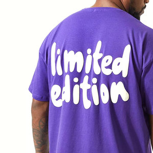 Camiseta extragrande con logotipo personalizado para hombre, calidad de lujo, hombros caídos con estampado abullonado, 100% camisas de algodón a precio bajo de fábrica - Product Image 4