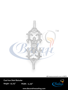 Barandilla de Hierro para Escaleras, Porche o Balcón, Estilo Moderno Clásico, Acabado Galvanizado, Sin Marco, Resistente al Óxido, 1.3 Pies de Altura, 2.5 kg - Product Image 3