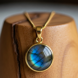 Luxe 925 Sterling Silver Dainty Chaîne Bohème Labradorite Forme Pendentif Lunette Réglage Guérison Cristal Mode Pendentifs pour - Product Image 4