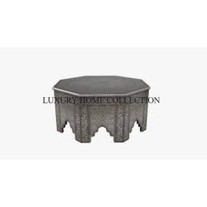 Mesa auxiliar marroquí redonda pulida con espejo brillante de latón puro, mesa marroquí de calidad de lujo para el hogar, boda y restaurante - Product Image 4