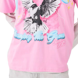 Short graphique et t-shirt à manches pour homme 100% coton imprimé sur mesure 220 Gsm Streetwear motif solide taille personnalisée - Product Image 4