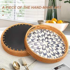 Produit de vente chaude plateau alimentaire MOP avec rond pour la décoration de table, le stockage et l'affichage des fruits du pain de thé au Vietnam - Product Image 4