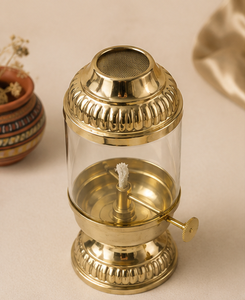 Handcrafted Brass Glass Oil <b>Lamp</b> Vintage Hurricane <b>Lantern</b> Decorative Kerosene <b>Lamp</b> Home Religious Decor - Product Image 2