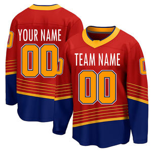 ทีม OEM ปรับแต่งได้เสื้อฮ็อกกี้น้ำแข็งสำหรับผู้ชาย100% ผู้ใหญ่ผ้าโพลีเอสเตอร์สวมใส่สบายทนทานสไตล์ใหม่ออกแบบปักได้อย่างรวดเร็ว - Product Image 6