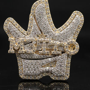 สร้อยคอจี้เพชรแบบฮิปฮอป ชุบโรเดียมเทียม สแตนเลสสตีล - Product Image 1