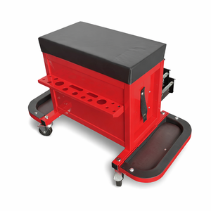 <b>Rolling</b> Mechanic Seat with 3 Drawers <b>Tool</b> <b>Box</b>, <b>Tool</b> Chest with Wheels, Padded Cushion Workshop <b>Tool</b> Storage Seat Black GAPSTL016 - Product Image 2