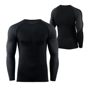 Fitness Rash Guard Compression Top Long Sleeve Training Sportswear Mens Rash Guard with Protection Swim <b>Surf</b> & Gym Sports Shirt - Product Image 1