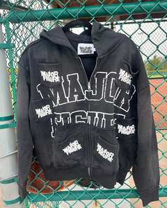 Sudadera con capucha transpirable de alta calidad para hombre, nuevo estilo, buena cremallera para estampado de hojaldre, patrón sólido, directo de fábrica, precio barato, Invierno - Product Image 3