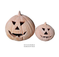 Pot de fleurs citrouille en terre cuite, design vintage, visage sculpté, pour sol, décoration maison et jardin, articles pour anniversaire, fêtes et Halloween - Grande Vente