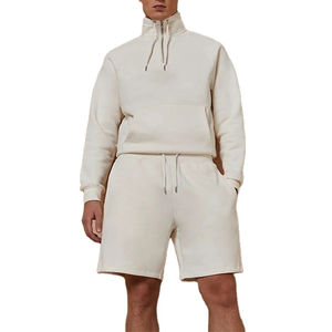 Conjuntos Deportivos de Sudadera con Capucha y Pantalones Cortos Casuales Personalizados al por Mayor para Hombre, Sudadera de Cuello Redondo de Felpa Francesa, Ropa Deportiva con Logotipo - Product Image 1