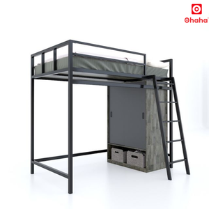 Litera inteligente de acero con madera de caucho, construcción enfocada en la seguridad, diseñada para trabajar, estudiar, dormir - Product Image 5