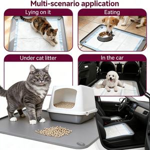 Support mural magnétique carré en silicone moderne et réutilisable pour tapis de propreté pour chiens et chats, aide à l'apprentissage de la propreté pour chiots, design élégant - Product Image 3