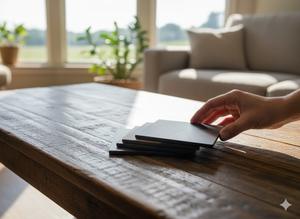 Highly Demanded Exclusive Luxury Square <b>Walnut</b> Coasters Set Heat Resistant Eco-Friendly for Elegant Party Table Decoration - Product Image 3