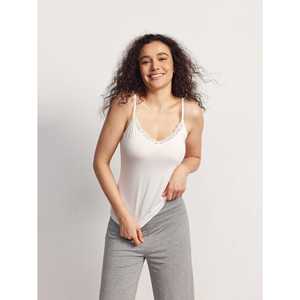 Camisole décontractée haut de gamme personnalisée sans manches à col en V en modal et dentelle avec bretelles réglables, tricotée et sans couture - Product Image 6