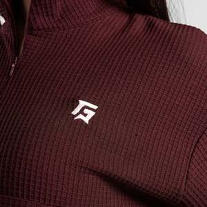 Prime <b>Women's</b> <b>Half</b> <b>Zip</b> Upper Burgundy <b>Sweater</b> Regular Fit - Product Image 6