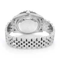 Reloj de Lujo de Edición Limitada con Cristales de Moissanita y Acero Inoxidable de Alta Calidad para Hombre, Correa de 20 mm, Esfera de Cristal, Caja Octogonal