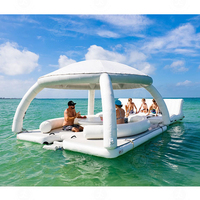 Drop Stitch Giant 6 Personnes Gonflable Dock Flottant Eau Natation Mer Plateforme pour Lac Avec Tente