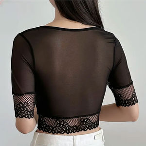 Personnalisé 2025 dames solide haut court t-shirts grande taille vierge recadrée t-shirts à vendre - Product Image 3