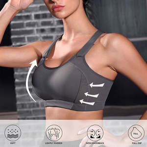 Sujetador deportivo con estampado de logotipo personalizado para mujer, nuevo diseño de talla grande, ropa activa transpirable, sujetador de Yoga ligero de secado rápido - Product Image 2