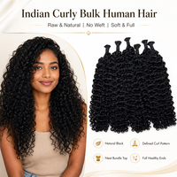 Cheveux humains bouclés en vrac, noir naturel, sans trame, boucles souples et rebondissantes pour tresses, tresses bohèmes, tresses sans nœuds