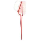 Brosse à teinture capillaire rose K-60 WP, brosse de coiffure professionnelle, manche ABS blanc, poils en plastique, design carré rembourré pour les soins capillaires - Product Image 4
