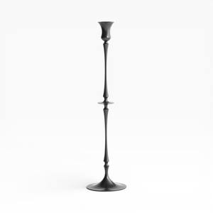Bougeoir en métal noir haut et élégant au design minimaliste pour un style d'intérieur contemporain - Product Image 1