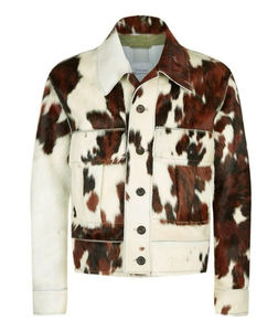 Chaqueta de Cuero con Pelo de Vaca para Hombre, Nueva, de Cuero Vacuno, para Invierno, Estilo Urbano, Unisex - Product Image 6