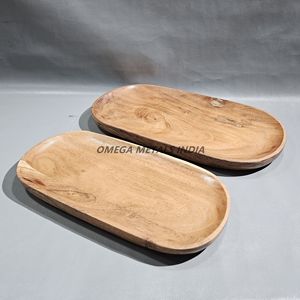 Juego de platos de madera de primera calidad de último diseño hechos a mano de madera de acacia duradera, perfectos para servir y exhibir con estilo - Product Image 2